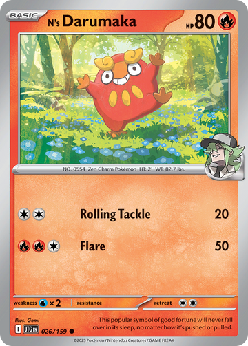 026/159 - N's Darumaka - [Common] - Reverse Holo