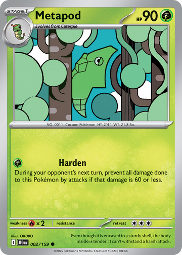 002/159 - Metapod - [Common] - Reverse Holo