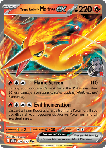 031/182 - Team Rocket's Moltres ex - [Double Rare]