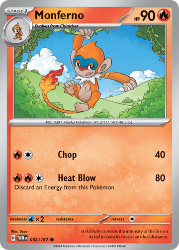 032/167 - Monferno - [Common] - Reverse Holo