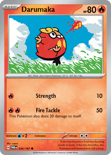 034/167 - Darumaka - [Common] - Reverse Holo