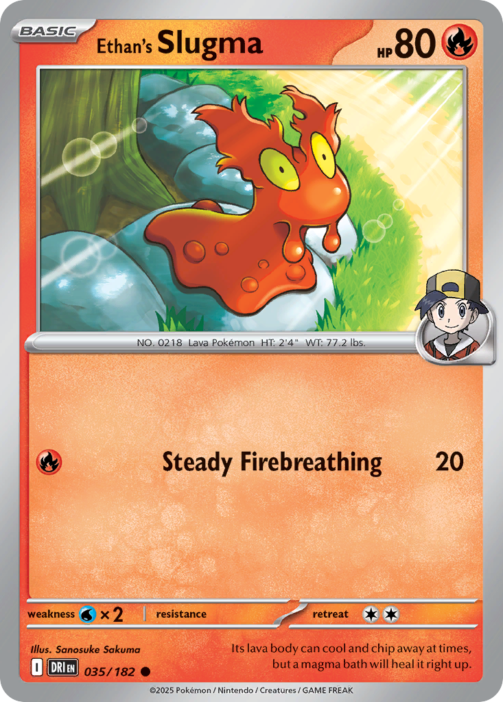 Losse Pokemonkaart 035/182 - Ethan's Slugma - Destined Rivals - [Common]