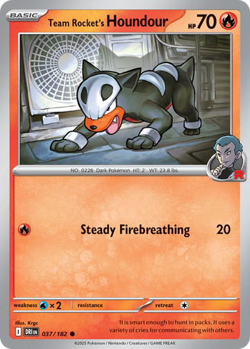 037/182 - Team Rocket's Houndour - [Common] - Reverse Holo