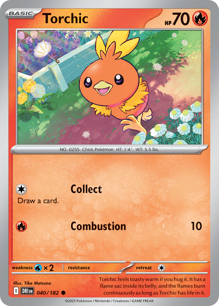 Losse Pokemonkaart 040/182 - Torchic - Destined Rivals - [Common]