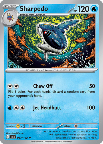 043/162 - Sharpedo - [Uncommon] - Reverse Holo