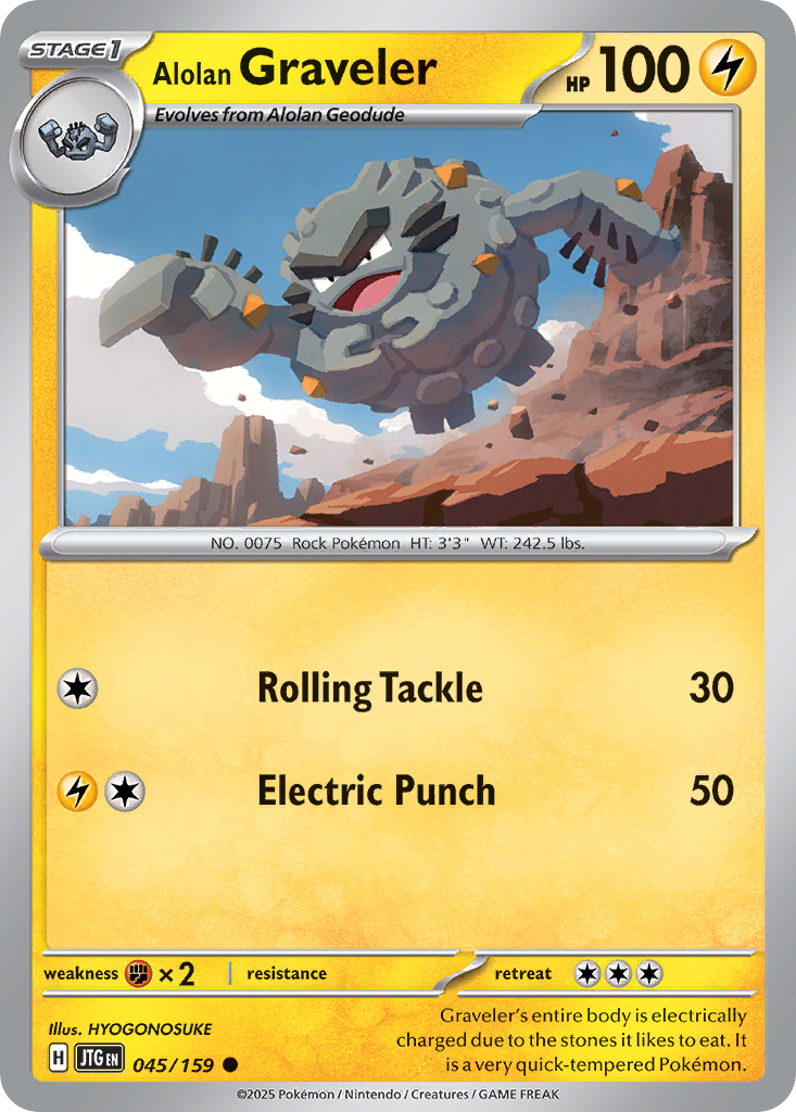 045/159 - Alolan Graveler - [Common] - Reverse Holo
