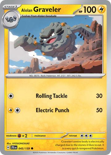 045/159 - Alolan Graveler - [Common] - Reverse Holo