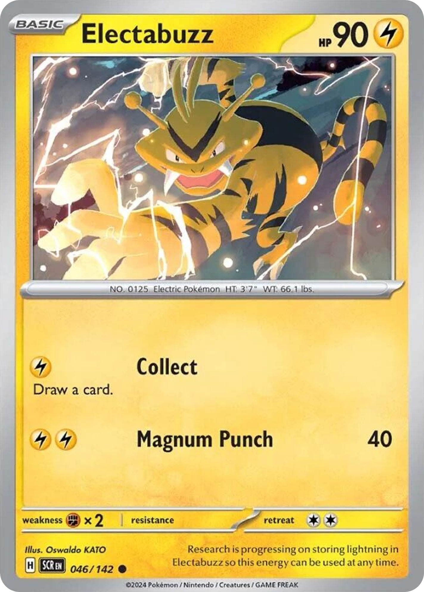 Losse Pokemonkaart 046/142 - Electabuzz - Stellar Crown - [Common] - Reverse Holo