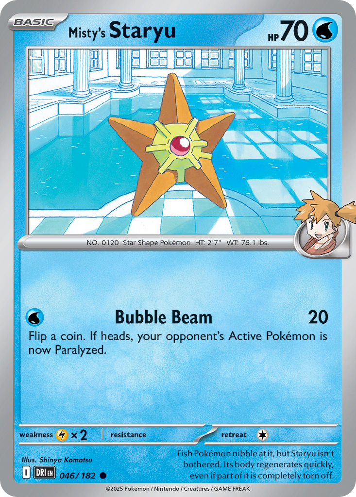 Losse Pokemonkaart 046/182 - Misty's Staryu - Destined Rivals - [Common] - Reverse Holo
