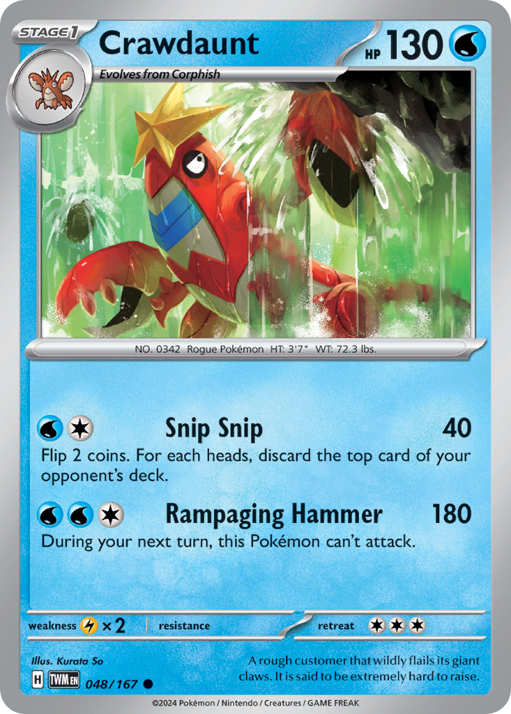 048/167 - Crawdaunt - [Common] - Reverse Holo