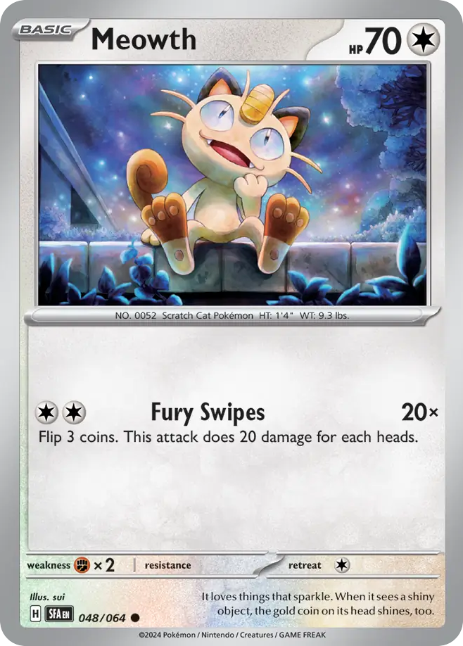 048/064 - Meowth - [Common] - Reverse Holo