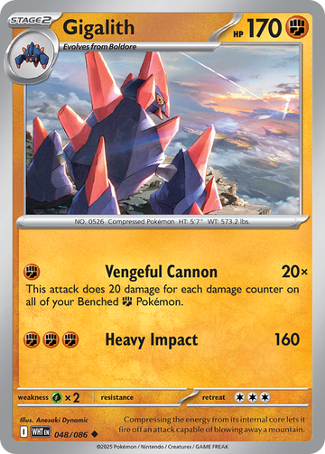 048/086 - Gigalith - [Uncommon] - Poké Ball Reverse Holo