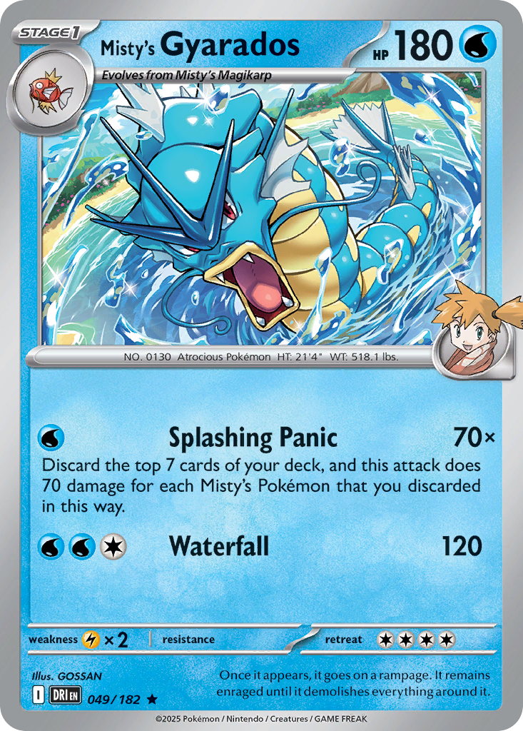 Losse Pokemonkaart 049/182 - Misty's Gyarados - Destined Rivals - [Rare]