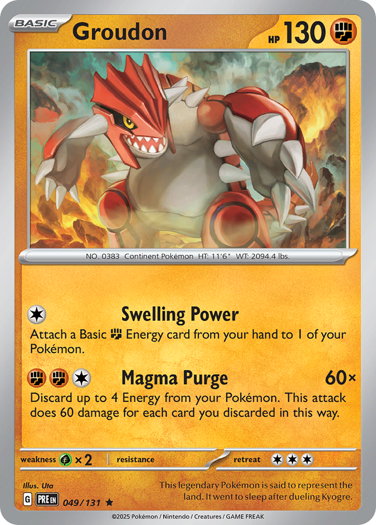 Losse Pokemonkaart 049/131 - Groudon - Prismatic Evolutions - [Rare]