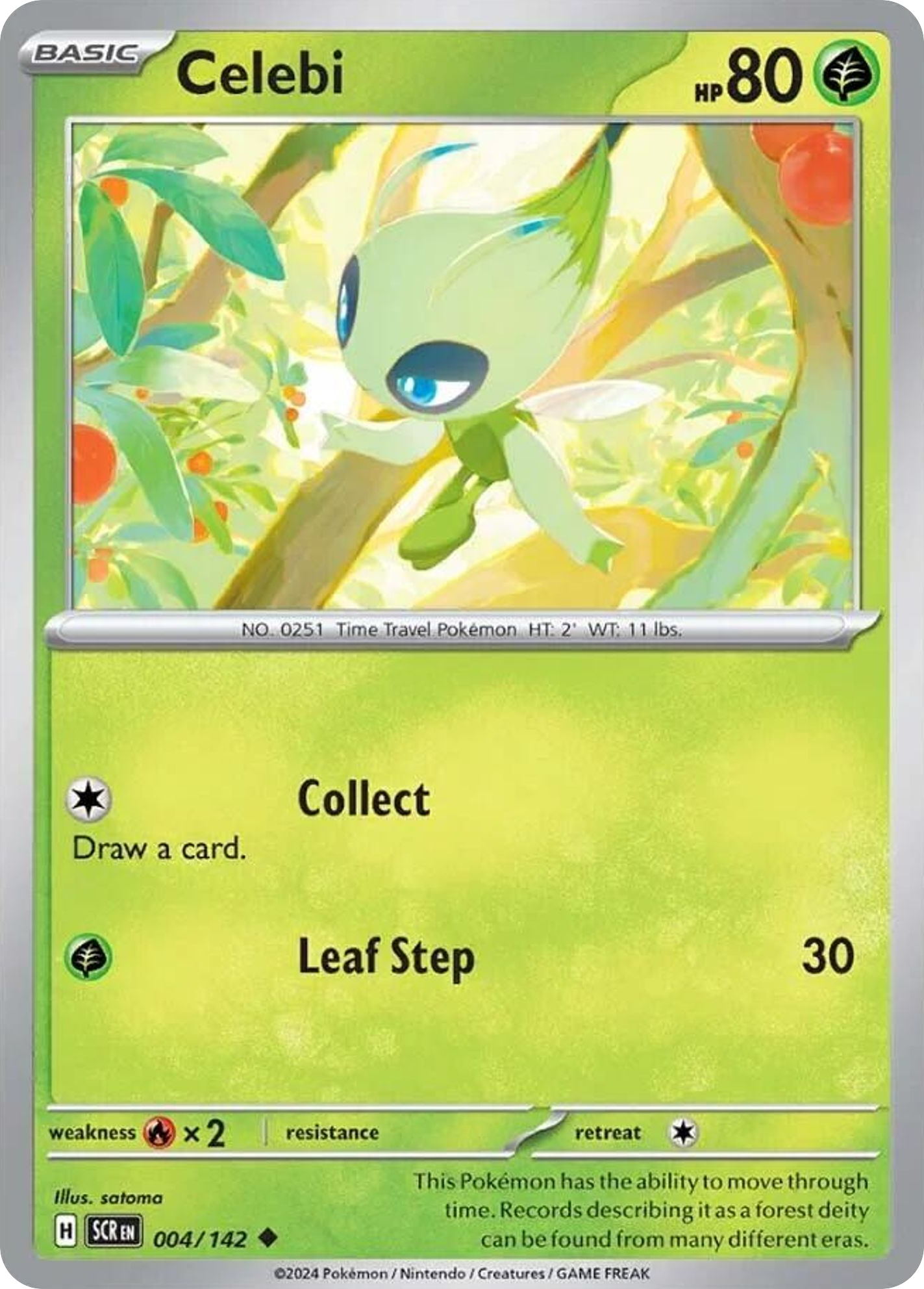 Losse Pokemonkaart 004/142 - Celebi - Stellar Crown - [Uncommon] - Reverse Holo