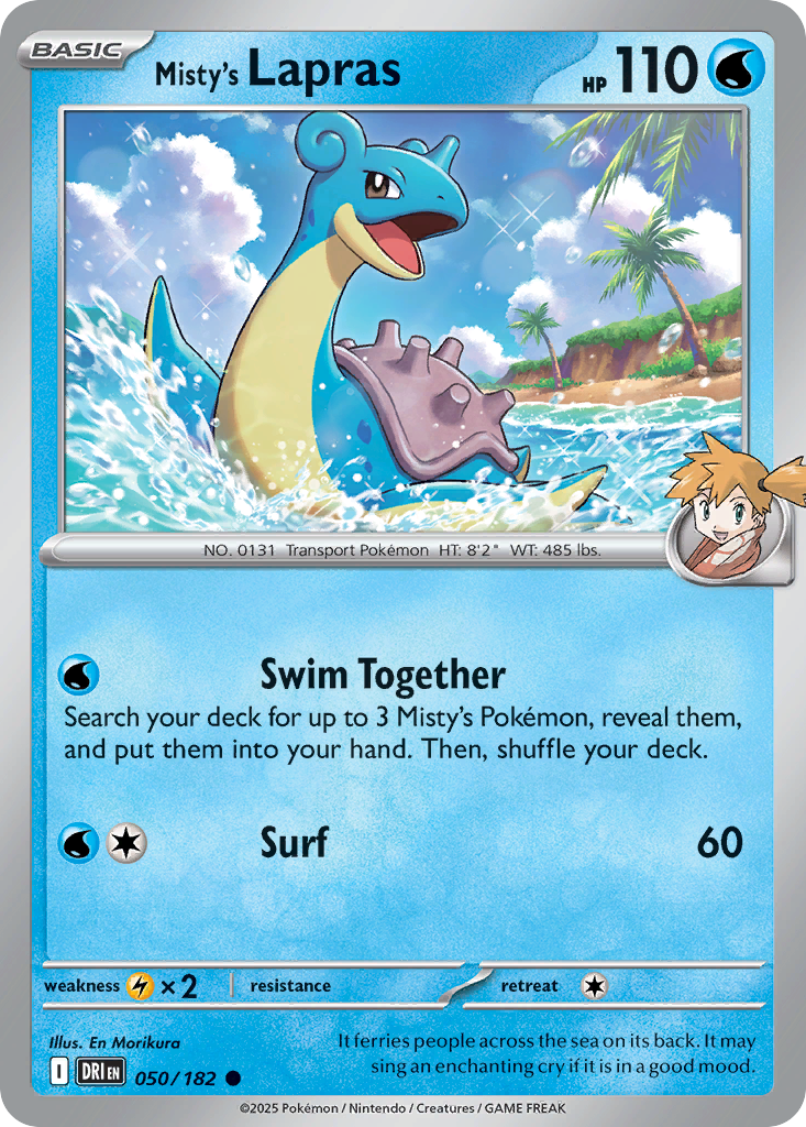 Losse Pokemonkaart 050/182 - Misty's Lapras - Destined Rivals - [Common] - Reverse Holo