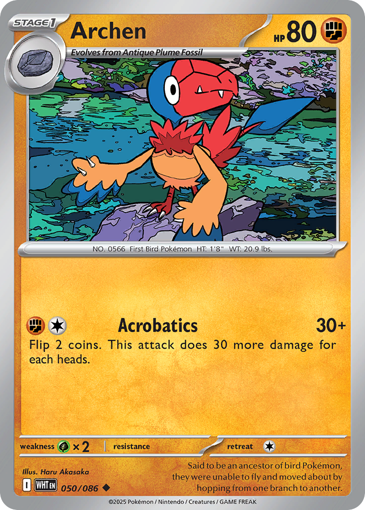 Losse Pokemonkaart 050/086 - Archen - White Flare - [Uncommon] - Poke Ball Reverse Holo