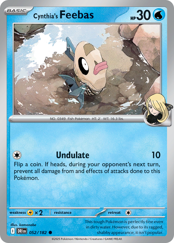 Losse Pokemonkaart 052/182 - Cynthia's Feebas - Destined Rivals - [Common]