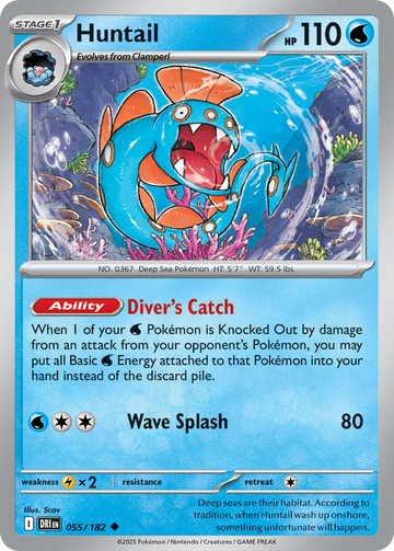 055/182 - Huntail - [Uncommon] - Reverse Holo