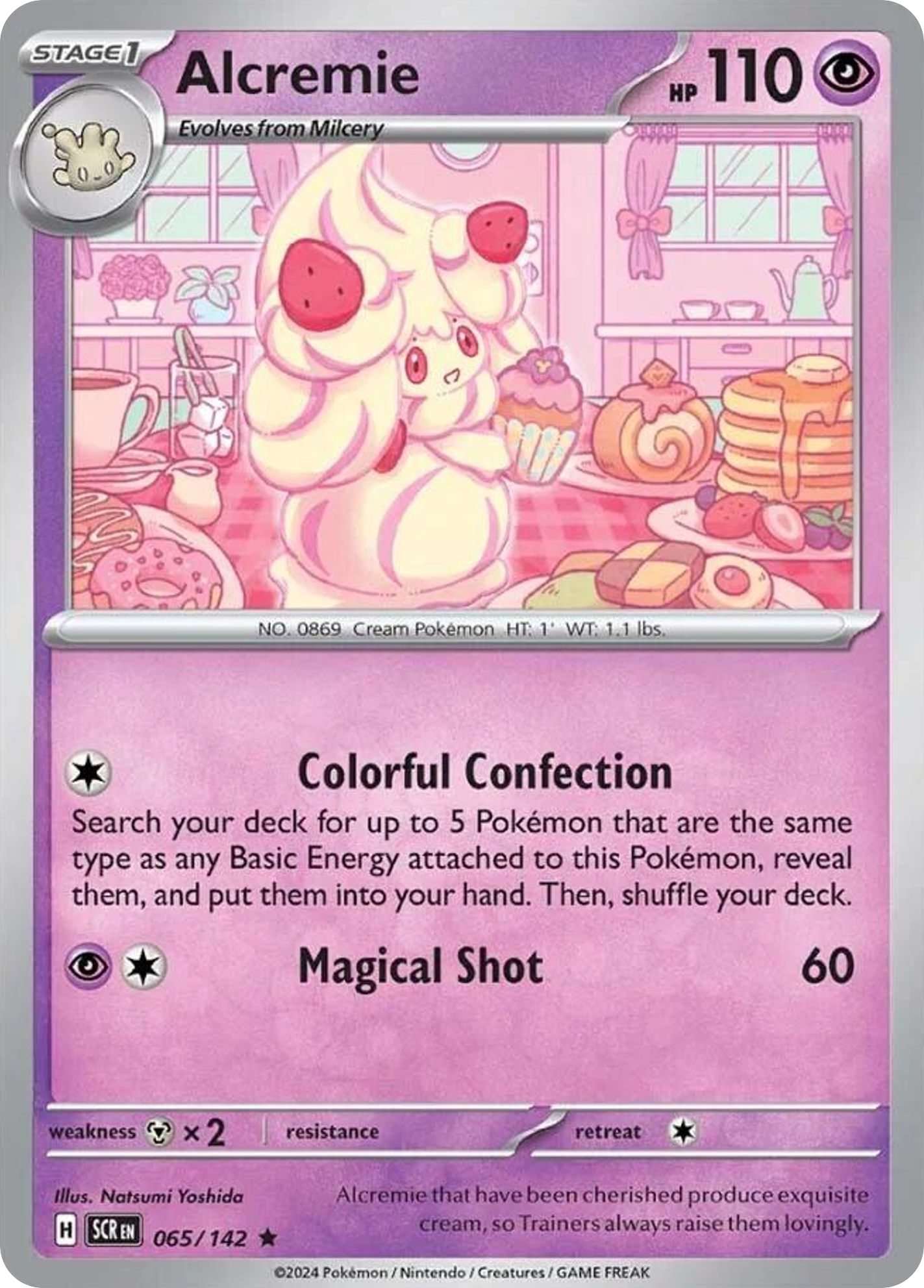 Losse Pokemonkaart 065/142 - Alcremie - Stellar Crown - [Rare] - Reverse Holo