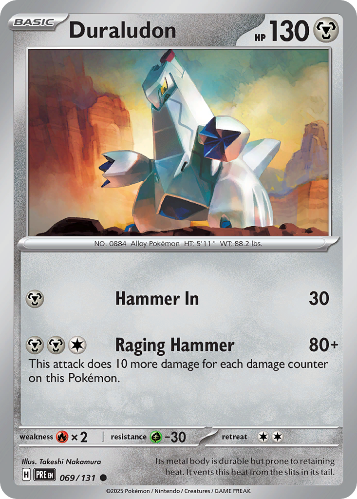 Losse Pokemonkaart 069/131 - Duraludon - Prismatic Evolutions - [Common]