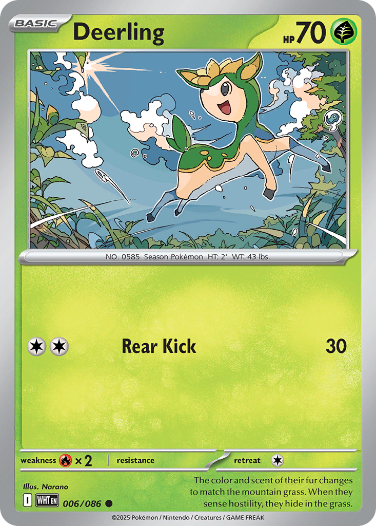Losse Pokemonkaart 006/086 - Deerling - White Flare - [Common] - Reverse Holo