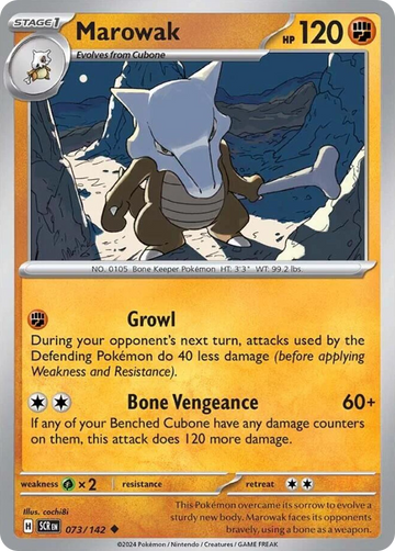 073/142 - Marowak - [Uncommon] - Reverse Holo