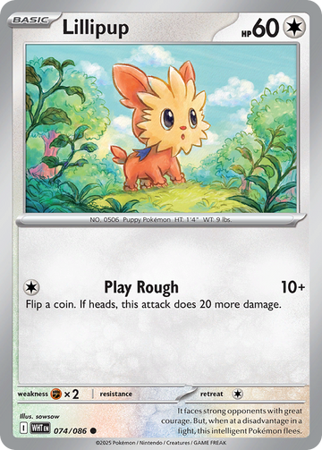 074/086 - Lillipup - [Common] - Poké Ball Reverse Holo