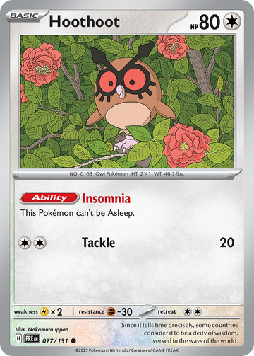 077/131 - Hoothoot - [Common] - Poké Ball Holo