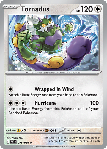 078/086 - Tornadus - [Rare] - Poké Ball Reverse Holo