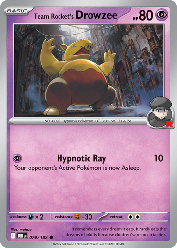 079/182 - Team Rocket's Drowzee - [Common] - Reverse Holo