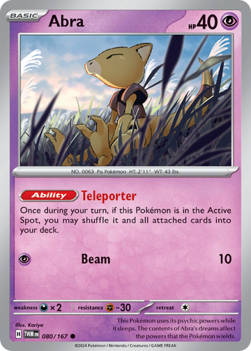 080/167 - Abra - [Common] - Reverse Holo