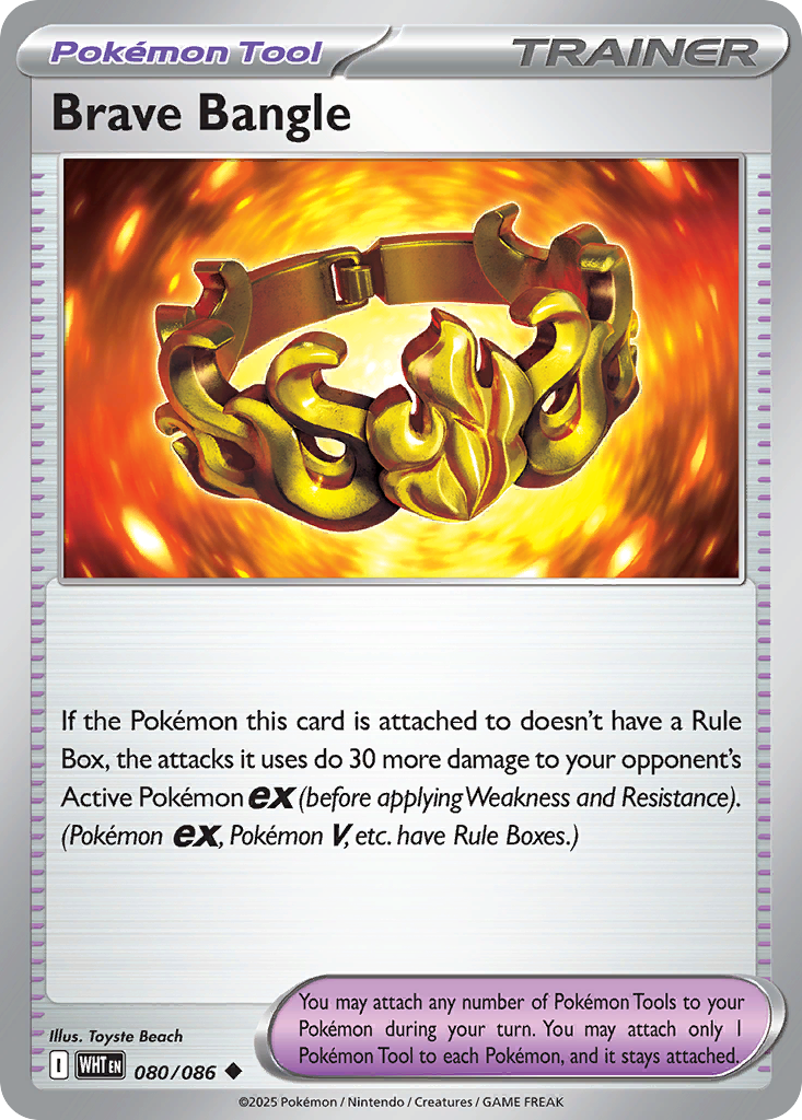 Losse Pokemonkaart 080/086 - Brave Bangle - White Flare - [Uncommon] - Poke Ball Reverse Holo
