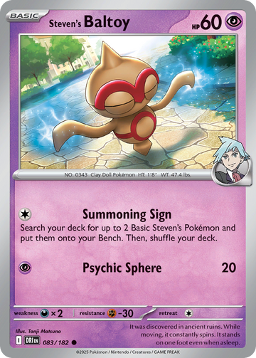 083/182 - Steven's Baltoy - [Common] - Reverse Holo
