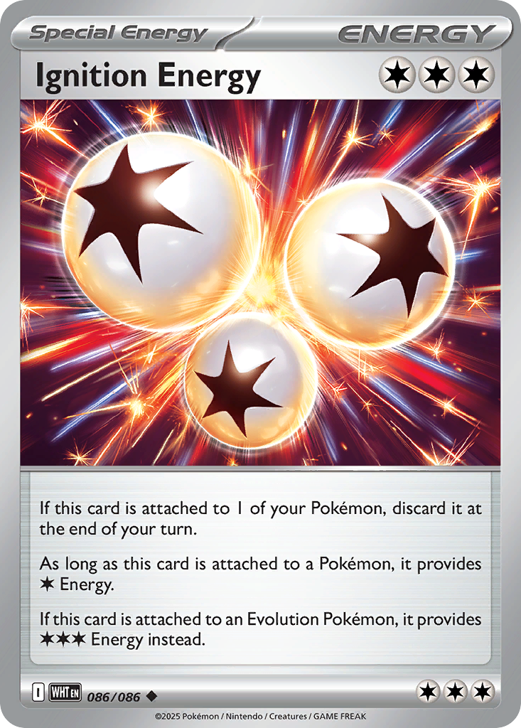 Losse Pokemonkaart 086/086 - Ignition Energy - White Flare - [Uncommon] - Poke Ball Reverse Holo