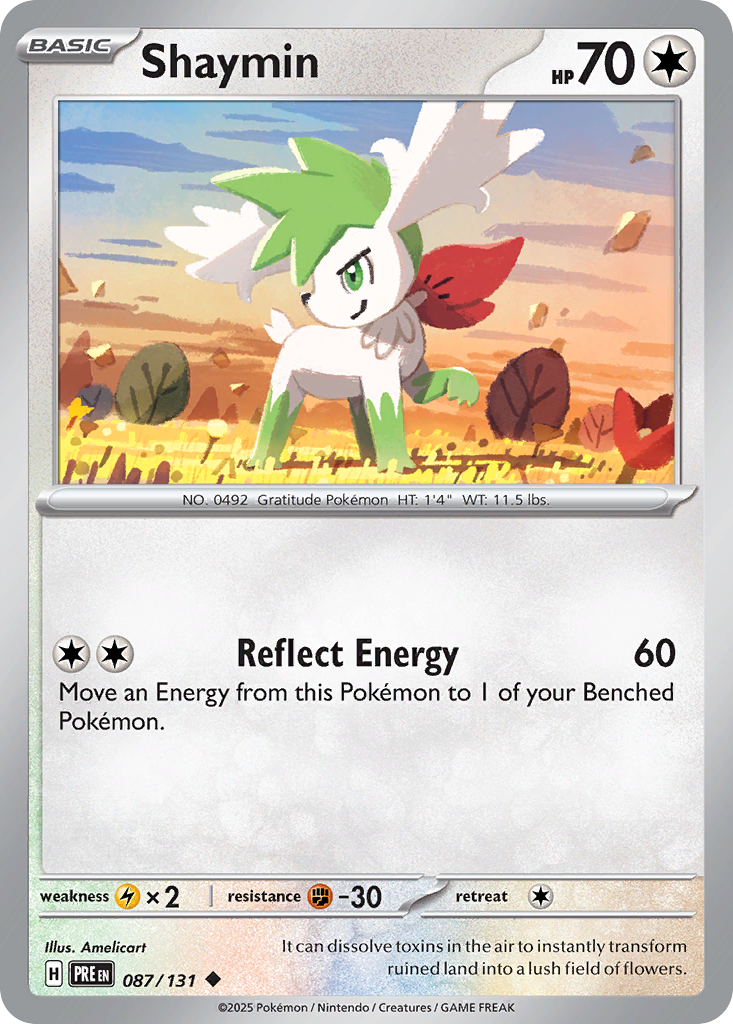 Losse Pokemonkaart 087/131 - Shaymin - Prismatic Evolutions - [Uncommon]