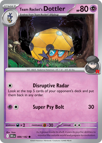 088/182 - Team Rocket's Dottler - [Common] - Reverse Holo