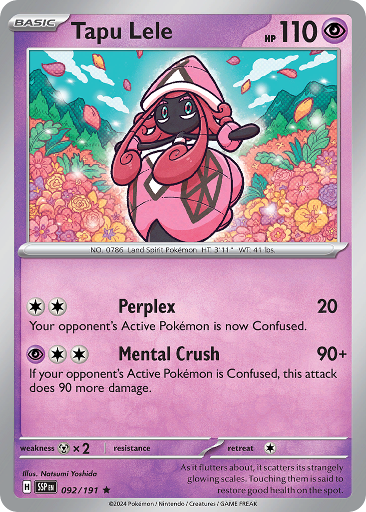 092/191 - Tapu Lele - [Rare] - Reverse Holo