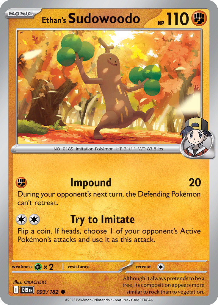 Losse Pokemonkaart 093/182 - Ethan's Sudowoodo - Destined Rivals - [Common]