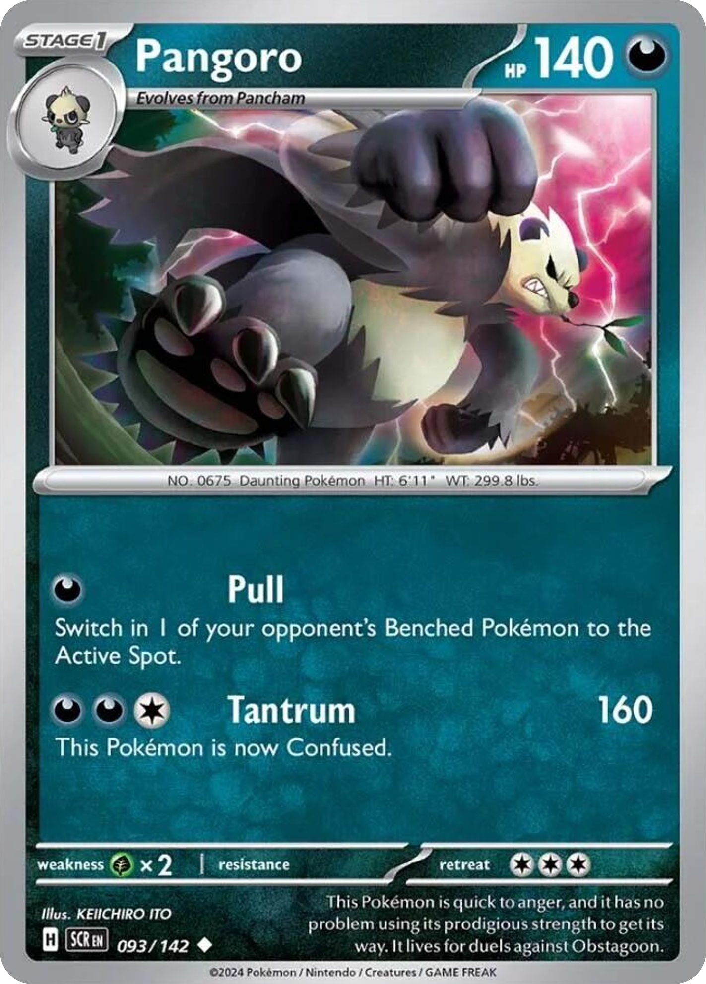 Losse Pokemonkaart 093/142 - Pangoro - Stellar Crown - [Uncommon] - Reverse Holo