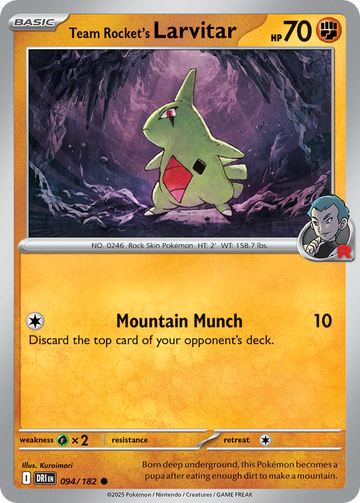 094/182 - Team Rocket's Larvitar - [Common] - Reverse Holo