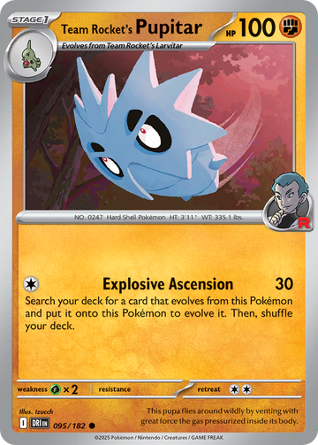 095/182 - Team Rocket's Pupitar - [Common] - Reverse Holo