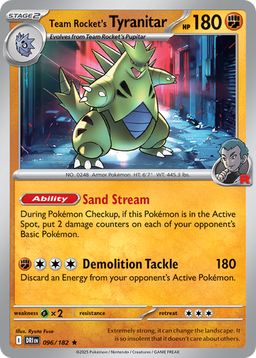 096/182 - Team Rocket's Tyranitar - [Rare] - Reverse Holo
