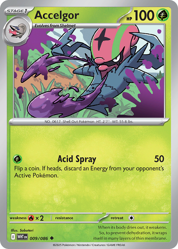 Losse Pokemonkaart 009/086 - Accelgor - White Flare - [Uncommon]