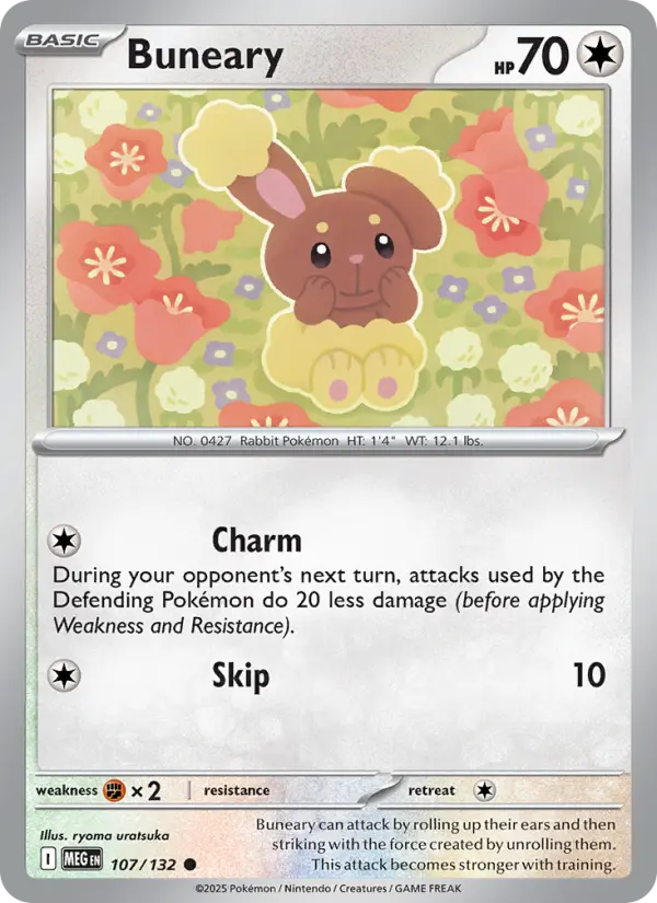Losse Pokémonkaart 107/132 - Buneary - Mega Evolution - [Common]