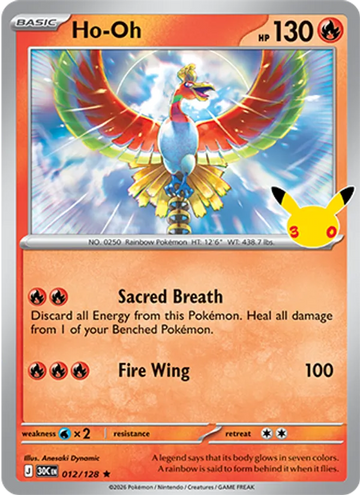 Losse Pokémonkaart 012/128 - Ho-Oh - 30th Celebration - [Rare]