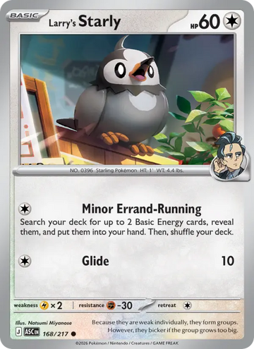 Losse Pokémonkaart 168/217 - Larry's Starly - Ascended Heroes - [Common]