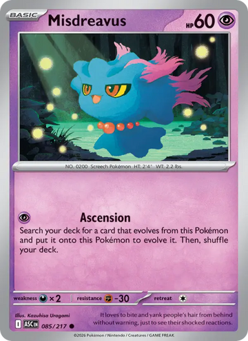 Losse Pokémonkaart 085/217 - Misdreavus - Ascended Heroes - [Common]
