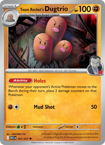 Losse Pokémonkaart 101/217 - Team Rocket's Dugtrio - Ascended Heroes - [Uncommon]
