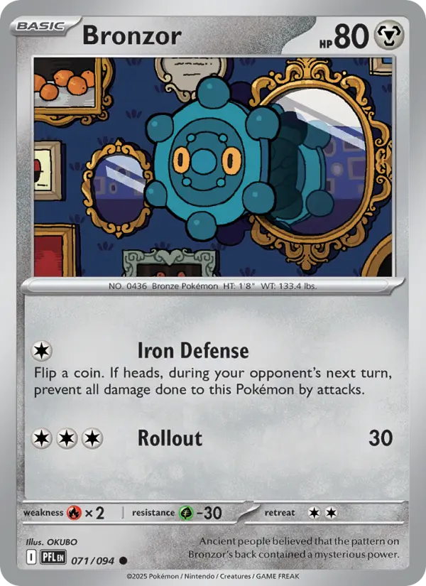 Losse Pokémonkaart 071/094 - Bronzor - Phantasmal Flames - [Common]